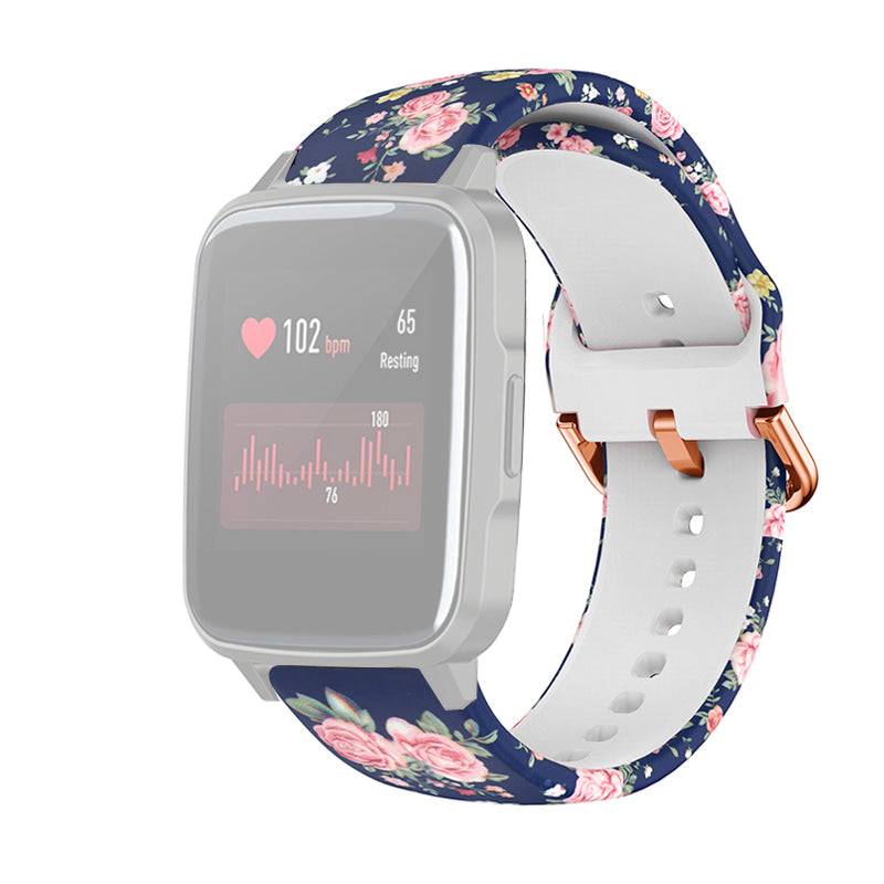 Mønsterudskrivning Blød silikone Smart urrem udskiftning 19 mm til Xiaomi Haylou LS01 Mønsterudskrivning Blød silikone Smart urrem udskiftning 19 mm til Xiaomi Haylou LS01